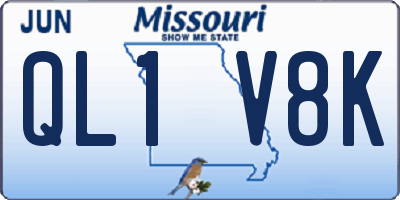 MO license plate QL1V8K