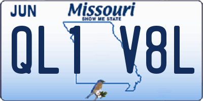 MO license plate QL1V8L