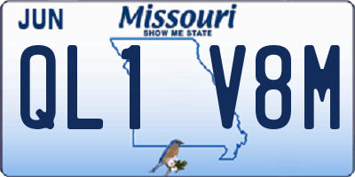 MO license plate QL1V8M