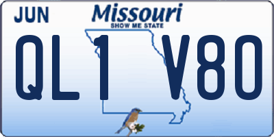 MO license plate QL1V8O