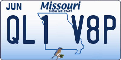 MO license plate QL1V8P