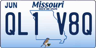 MO license plate QL1V8Q