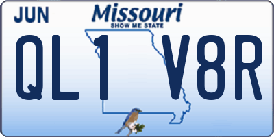 MO license plate QL1V8R
