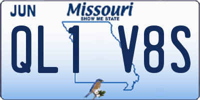 MO license plate QL1V8S