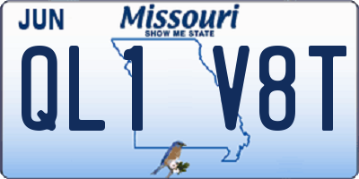 MO license plate QL1V8T
