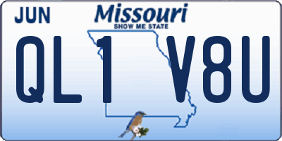 MO license plate QL1V8U