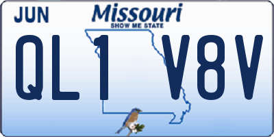 MO license plate QL1V8V