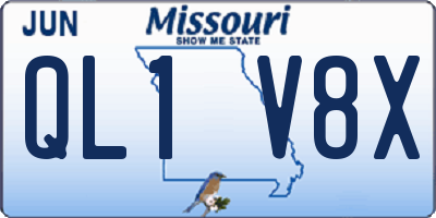 MO license plate QL1V8X