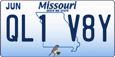 MO license plate QL1V8Y