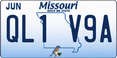 MO license plate QL1V9A