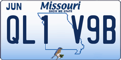 MO license plate QL1V9B