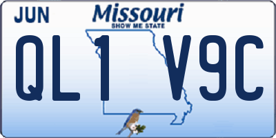 MO license plate QL1V9C