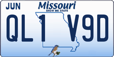 MO license plate QL1V9D