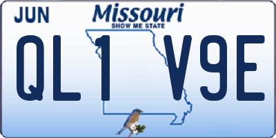 MO license plate QL1V9E