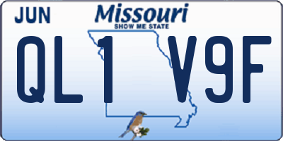 MO license plate QL1V9F
