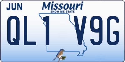 MO license plate QL1V9G
