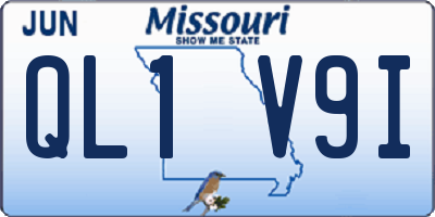 MO license plate QL1V9I