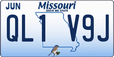 MO license plate QL1V9J