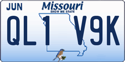 MO license plate QL1V9K