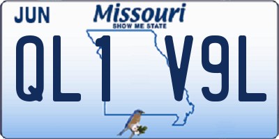MO license plate QL1V9L