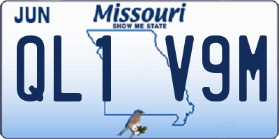 MO license plate QL1V9M