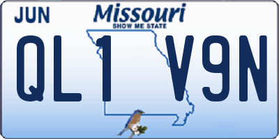 MO license plate QL1V9N