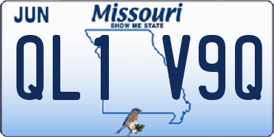 MO license plate QL1V9Q
