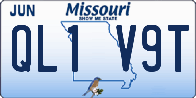 MO license plate QL1V9T