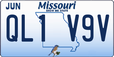 MO license plate QL1V9V