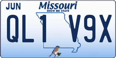 MO license plate QL1V9X