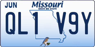 MO license plate QL1V9Y