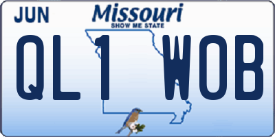 MO license plate QL1W0B