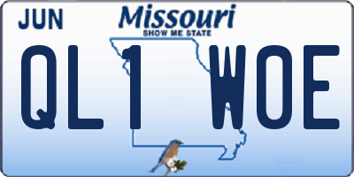 MO license plate QL1W0E