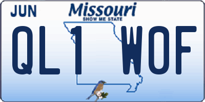 MO license plate QL1W0F