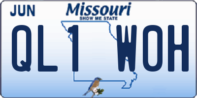 MO license plate QL1W0H