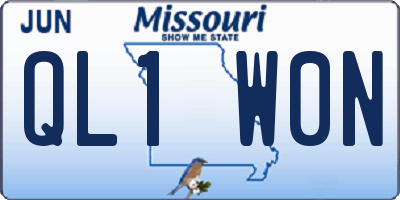 MO license plate QL1W0N