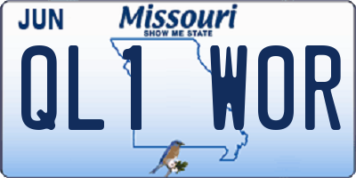 MO license plate QL1W0R