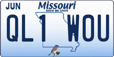 MO license plate QL1W0U