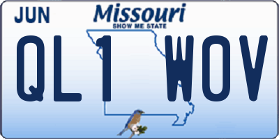 MO license plate QL1W0V