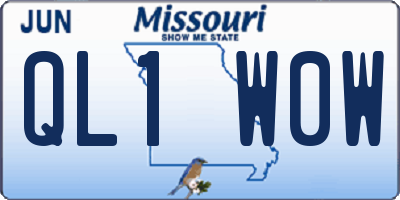 MO license plate QL1W0W