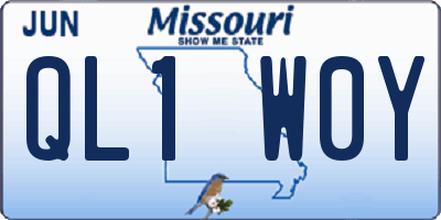 MO license plate QL1W0Y