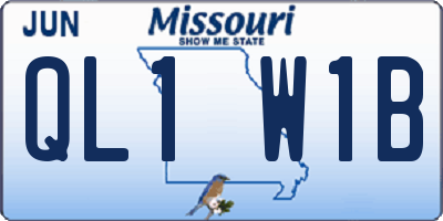 MO license plate QL1W1B