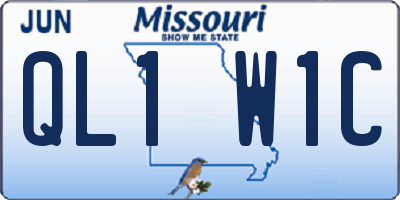 MO license plate QL1W1C