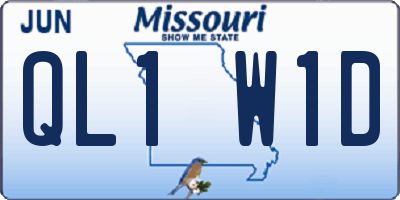 MO license plate QL1W1D