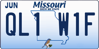 MO license plate QL1W1F