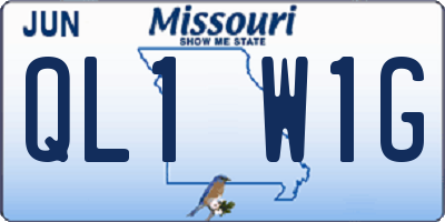 MO license plate QL1W1G