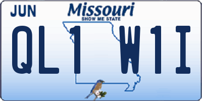 MO license plate QL1W1I
