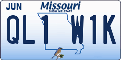 MO license plate QL1W1K