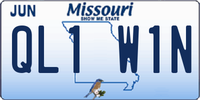 MO license plate QL1W1N