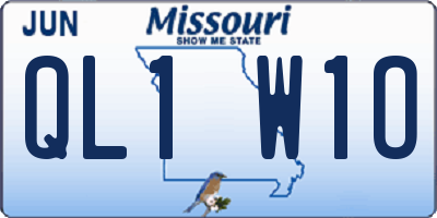 MO license plate QL1W1O